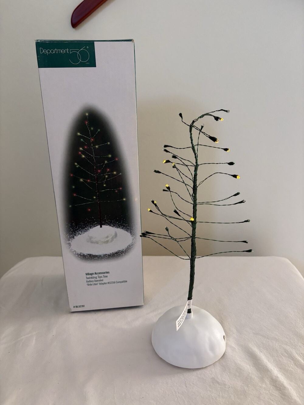 Dept 56 Village Accessories Twinkling Tips Tree #52781 Christmas Decor Works